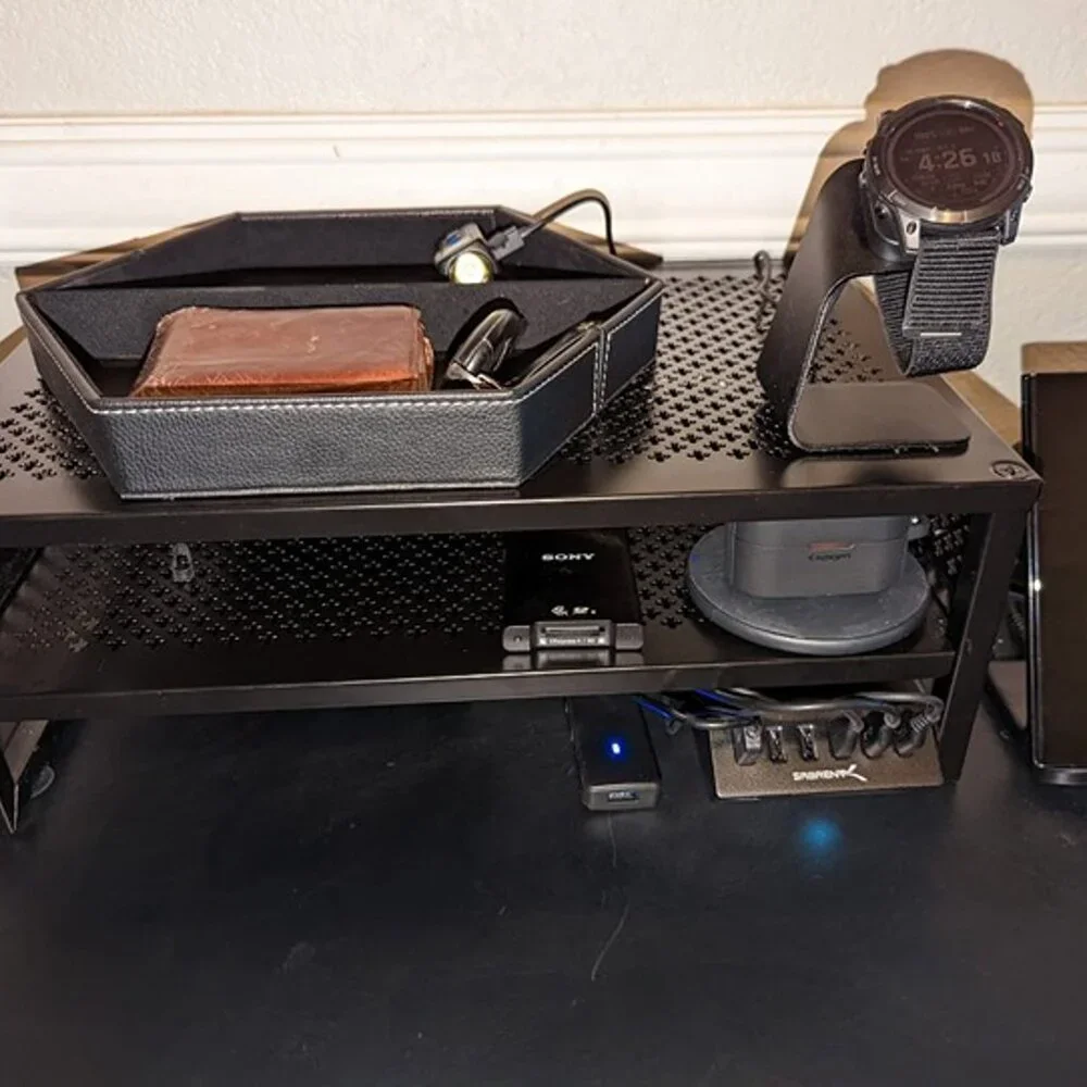 NEW 2 Tier Metal Monitor Stand Monitor riser and Computer Desk Organizer - Picture 9 of 9